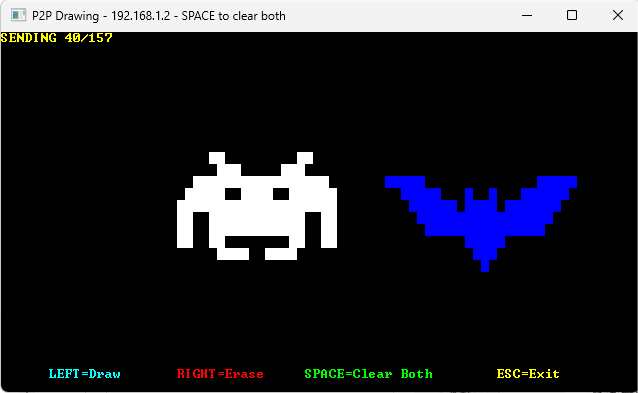 Collaborative real-time drawing using UDP peer-to-peer networking